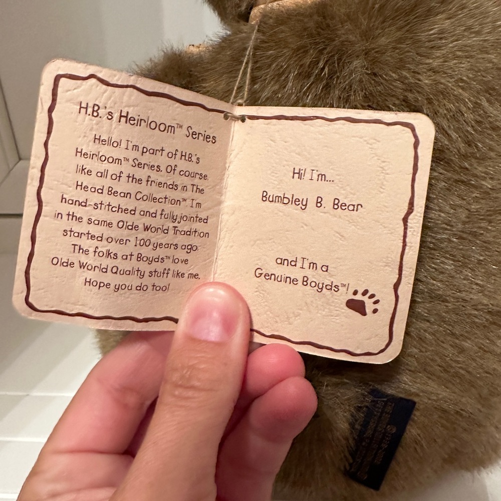 NWT, Boyds Bears Bumbley B Bear, HB’s Heirloom Series - Picture 6 of 6